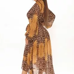 Fashion Nova Nadine Long Sleeve Midi Dress - Mustard/combo -Fashion Nova Dresses Shop 02 25 21Studio2 SN TB 10 34 14 7 DM1494 Mustardcombo P 14309 WG