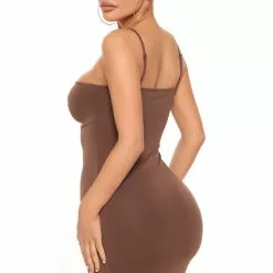Fashion Nova Elisabeth Halter Mini Dress - Chocolate -Fashion Nova Dresses Shop 02 25 22Studio3 BR LT 12 01 22 61 73543 Chocolate 3858 KS