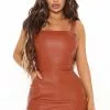 Fashion Nova You're The One Faux Leather Mini Dress - Rust -Fashion Nova Dresses Shop 02 26 21Studio2 SN SD 13 37 27 25 D7258 Rust P 15518 NT