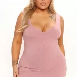 Fashion Nova Jane Heavy Rib Mini Dress - Mauve -Fashion Nova Dresses Shop 02 28 22Studio1 MS AC 13 38 54 40 4701DM Mauve 6788 PLUS PB