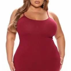 Fashion Nova Katie Cami Slip Dress - Burgundy -Fashion Nova Dresses Shop 02 28 22Studio5 KJ LT 12 02 09 35 D9668 Burgundy 1576 PLUS KL