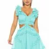 Fashion Nova Good Times Only Ruffle Mini Dress - Turquoise -Fashion Nova Dresses Shop 03 01 21Studio2 SN SD 11 53 14 23 LD7348 Turquoise 16401 RG