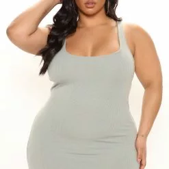 Fashion Nova Sculpted Ribbed Mini Dress - Olive -Fashion Nova Dresses Shop 03 01 22Studio2 CE LT 10 17 12 14 4530DY Olive 0275 PLUS KL