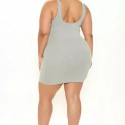 Fashion Nova Sculpted Ribbed Mini Dress - Olive -Fashion Nova Dresses Shop 03 01 22Studio2 CE LT 10 17 27 14 4530DY Olive 0278 PLUS KL