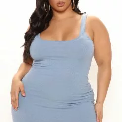 Fashion Nova Sculpted Ribbed Mini Dress - Blue -Fashion Nova Dresses Shop 03 01 22Studio2 CE LT 11 00 35 23 4530DY Blue 0354 PLUS KL