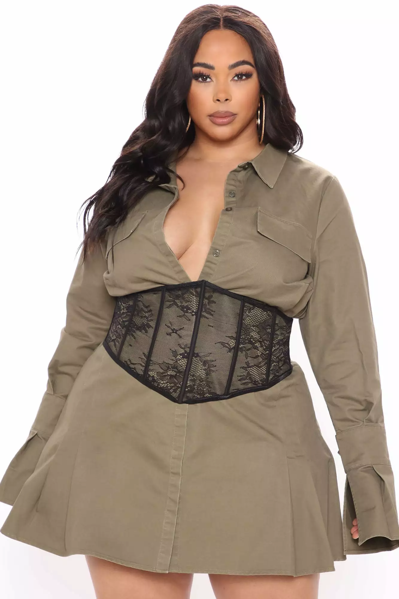 Fashion Nova Booked And Busy Corset Mini Dress - Olive 9 Fashion Nova Booked And Busy Corset Mini Dress - Olive - Image 7