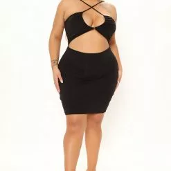 Fashion Nova Cross My Heart Mini Dress - Black -Fashion Nova Dresses Shop 03 02 22Studio2 SN KP 09 54 17 12 JD44677 Black 0804 PLUS EH