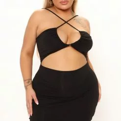 Fashion Nova Cross My Heart Mini Dress - Black -Fashion Nova Dresses Shop 03 02 22Studio2 SN KP 09 54 28 12 JD44677 Black 0807 PLUS EH