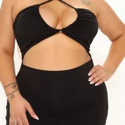 Fashion Nova Cross My Heart Mini Dress - Black -Fashion Nova Dresses Shop 03 02 22Studio2 SN KP 09 54 35 12 JD44677 Black 0809 PLUS EH