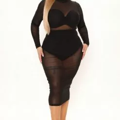 Fashion Nova Noelle Mesh Dress - Black -Fashion Nova Dresses Shop 03 02 22Studio2 SN KP 09 58 46 13 RD23311 Black 0815 PLUS EH
