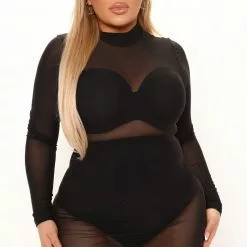 Fashion Nova Noelle Mesh Dress - Black -Fashion Nova Dresses Shop 03 02 22Studio2 SN KP 09 58 49 13 RD23311 Black 0817 PLUS EH