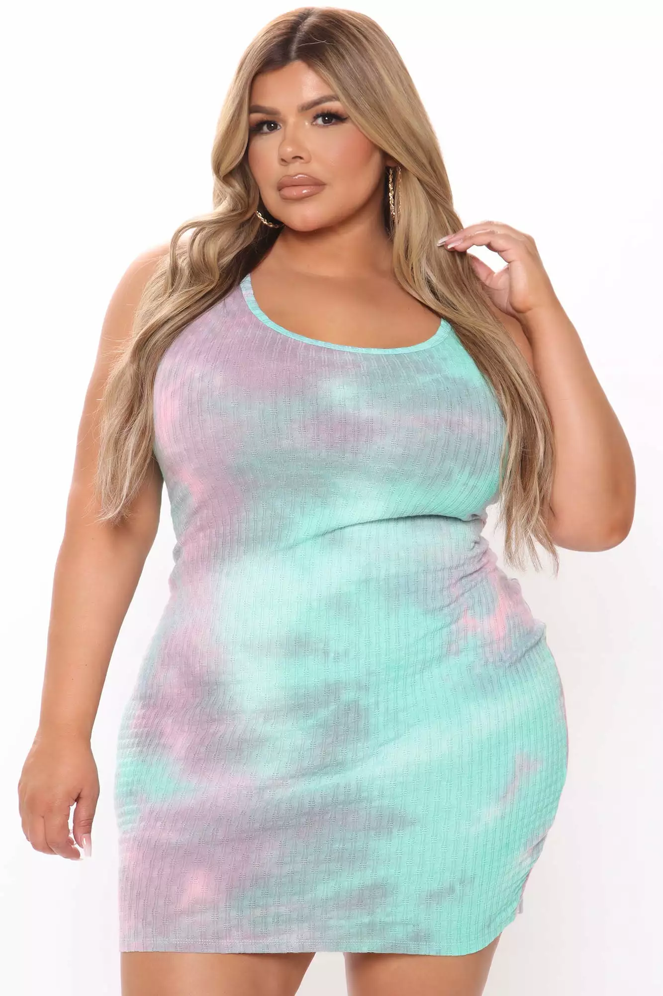 Fashion Nova Spacing Out Tie Dye Mini Dress - Mint/combo - Image 4