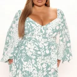 Fashion Nova Trust My Instincts Mini Dress - Sage/combo -Fashion Nova Dresses Shop 03 04 22Studio2 KJ AC 14 00 31 46 LD7295 Sagecombo 2274 PLUS EH