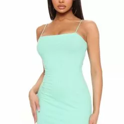 Fashion Nova Simple Necessity Mini Dress - Mint