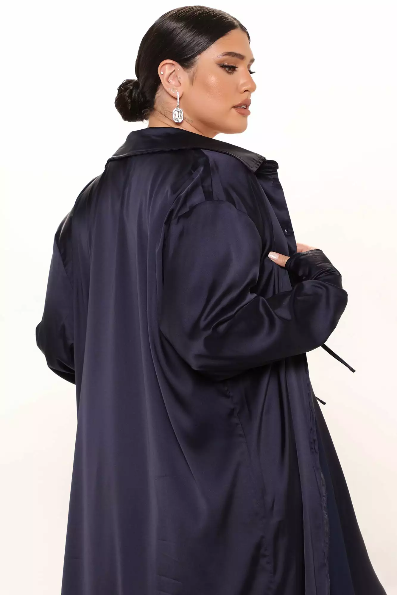 Fashion Nova On Tour Satin Dress Set - Navy 10 Fashion Nova On Tour Satin Dress Set - Navy - Image 8