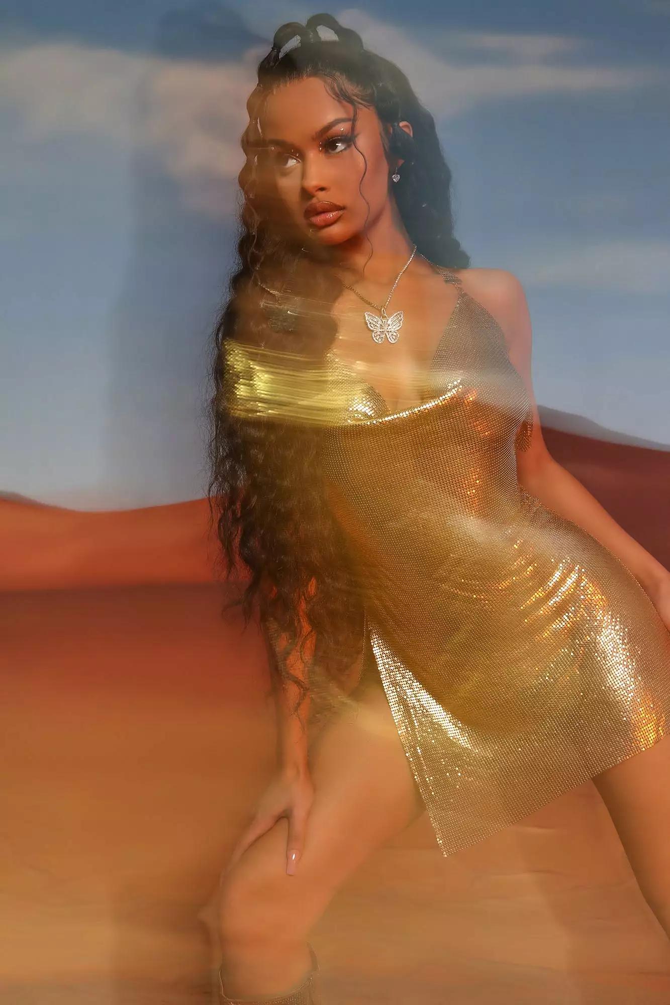 Fashion Nova That's All Me Chainmail Mini Dress - Gold - Image 14