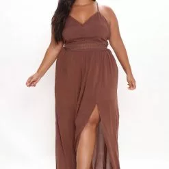 Fashion Nova Holy Slit Sleeveless Maxi Dress - Brown 14 Fashion Nova Holy Slit Sleeveless Maxi Dress - Brown -Fashion Nova Dresses Shop 03 10 21Studio1 RT SA 15 01 26 64 DM1840 Brown 3628 PLUS WG