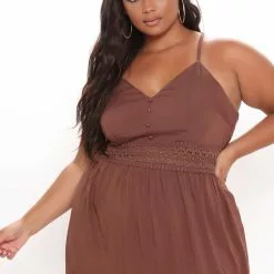 Fashion Nova Holy Slit Sleeveless Maxi Dress - Brown 13 Fashion Nova Holy Slit Sleeveless Maxi Dress - Brown -Fashion Nova Dresses Shop 03 10 21Studio1 RT SA 15 01 29 64 DM1840 Brown 3631 PLUS WG