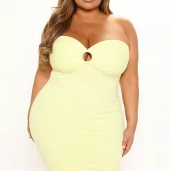 Fashion Nova Off To Brunch Midi Dress - Yellow -Fashion Nova Dresses Shop 03 11 22Studio2 DM AC 10 54 08 22 DX8375 Yellow 0148 PLUS KL