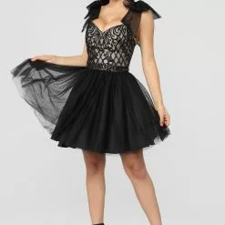 Fashion Nova Xena Tulle Dress - Black