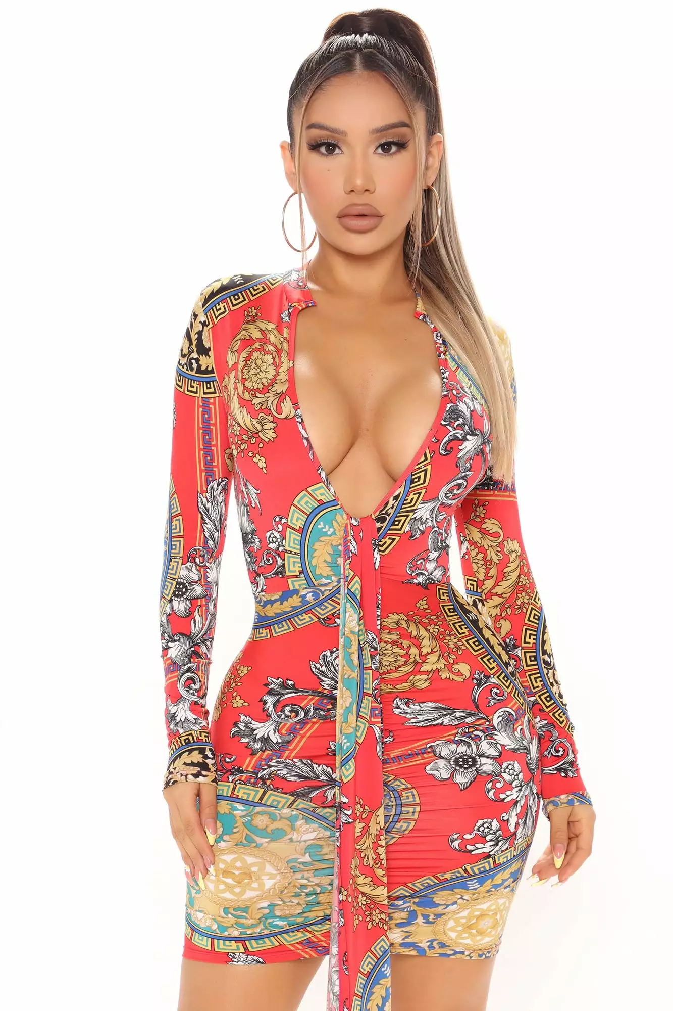 Fashion Nova Pure Elegance Mini Dress - Red/combo 4 Fashion Nova Pure Elegance Mini Dress - Red/combo - Image 2