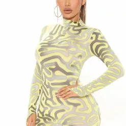 Fashion Nova Well Versed High Neck Mini Dress - Yellow/combo -Fashion Nova Dresses Shop 03 12 21Studio2 DM SD 09 48 54 18 D51459 Yellow 24473 EH