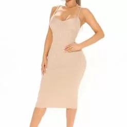 Fashion Nova Easy And Simple Sweater Midi Dress - Tan -Fashion Nova Dresses Shop 03 12 21Studio2 DM SD 10 02 45 24 RDAC7620 Tan 24544 WG