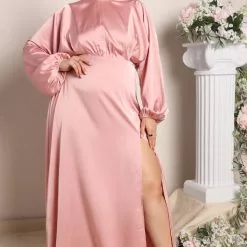 Fashion Nova Kiss The Sky Satin Maxi Dress - Mauve -Fashion Nova Dresses Shop 03 14 22Studio2 CE RL 10 14 10 11 MF2903 Mauve 0099 PLUS KL