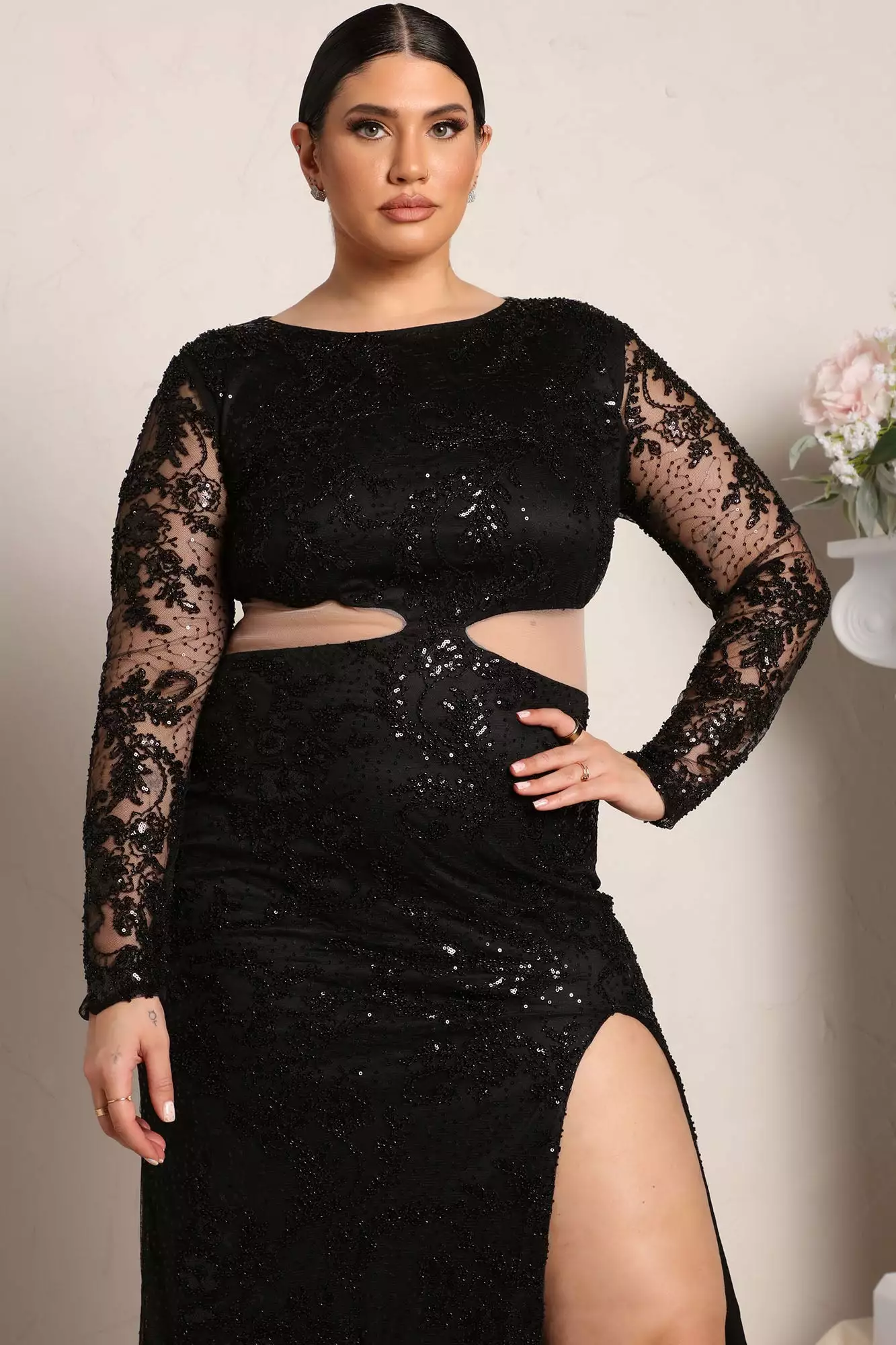 Fashion Nova Myself First Sequin Maxi Dress - Black 8 Fashion Nova Myself First Sequin Maxi Dress - Black - Image 6