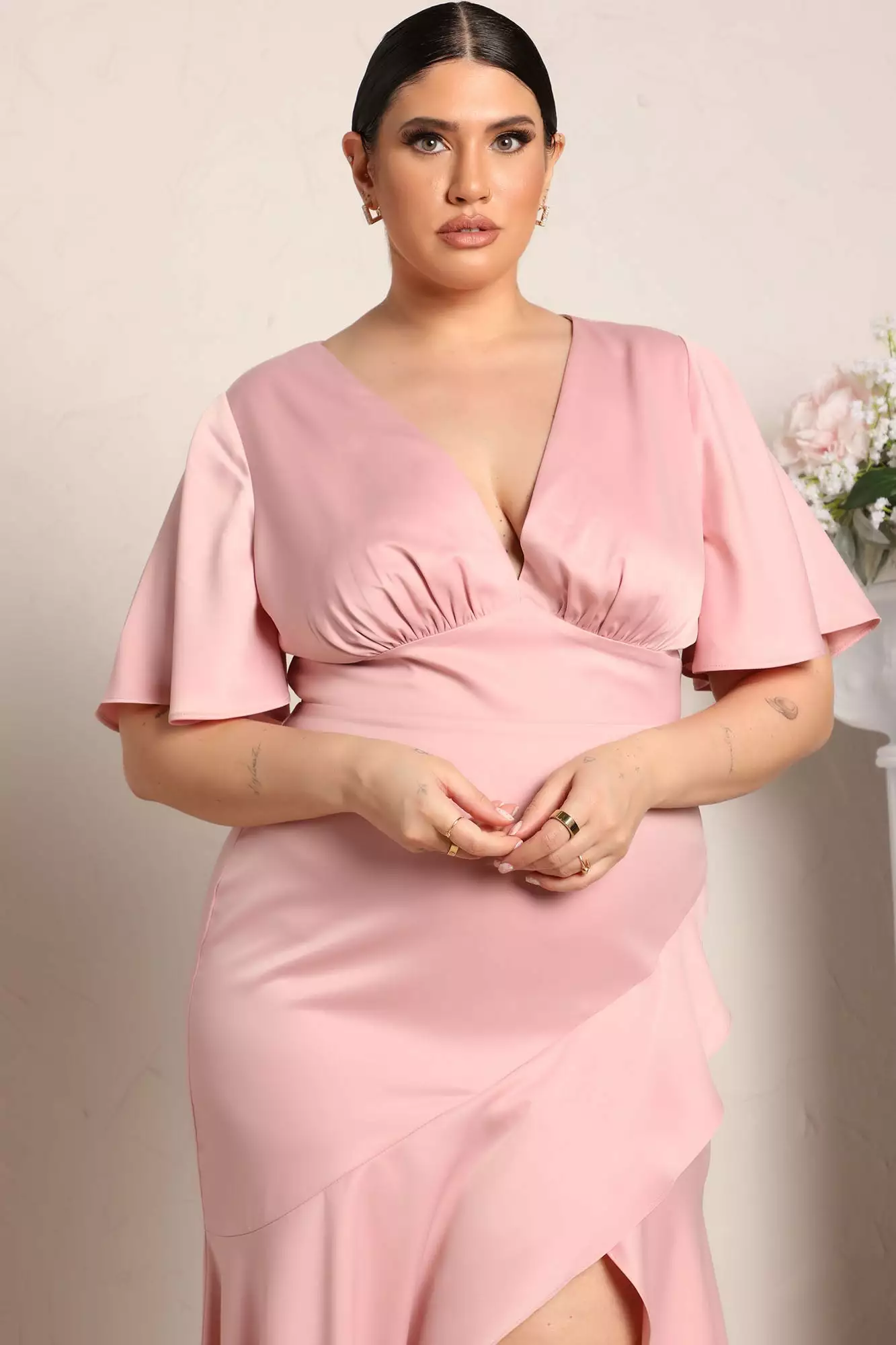 Fashion Nova She Said Yes Satin Maxi Dress - Pink 7 Fashion Nova She Said Yes Satin Maxi Dress - Pink - Image 5