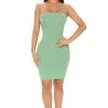 Fashion Nova Loryanne Ribbed Mini Dress - Green