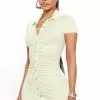 Fashion Nova Ralene Ruched Shirt Dress - Sage -Fashion Nova Dresses Shop 03 14 22Studio4 RM CP 14 33 24 54 JD45963 Sage 5259 SG