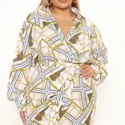 Fashion Nova Lavina Midi Shirt Dress - White/combo -Fashion Nova Dresses Shop 03 15 22Studio2 KJ AC 09 43 03 9 D2519KGE033B3 Whitecombo 1476 PLUS KL