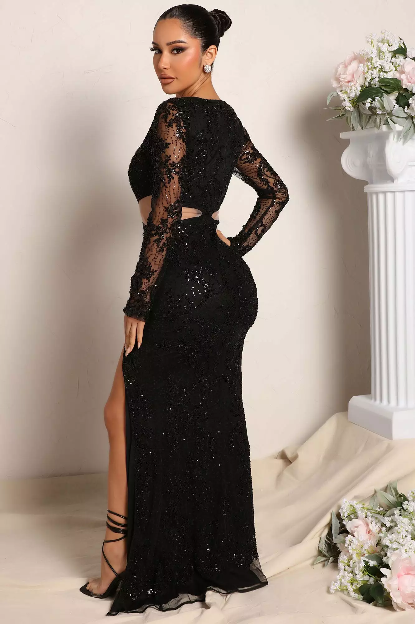 Fashion Nova Myself First Sequin Maxi Dress - Black 5 Fashion Nova Myself First Sequin Maxi Dress - Black - Image 3