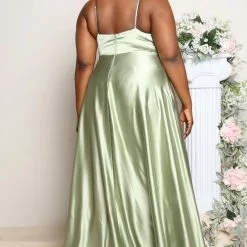 Fashion Nova Mia Satin Maxi Dress - Green -Fashion Nova Dresses Shop 03 16 22Studio5 RT KP 10 35 16 4 MF21146 Green 1252 PLUS KS