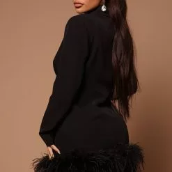 Fashion Nova Makena Feather Blazer Dress - Black -Fashion Nova Dresses Shop 03 18 22Studio5 SN CP 09 35 54 3 B23363 Black 1636 EH