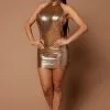 Fashion Nova Anastasia Chainmail Mini Dress - Gold