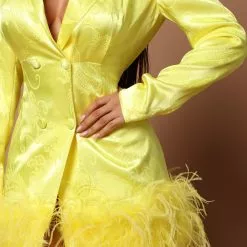 Fashion Nova Brianna Feathered Blazer Dress - Neon Yellow -Fashion Nova Dresses Shop 03 18 22Studio5 SN CP 10 08 21 7 B24360 NeonYellow 1683 EH