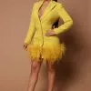 Fashion Nova Makena Feather Blazer Dress - Chartreuse -Fashion Nova Dresses Shop 03 18 22Studio5 SN KP 10 52 19 8 B23363 Chartreuse 1745 KL