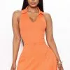 Fashion Nova Becca Fit And Flare Mini Dress - Orange
