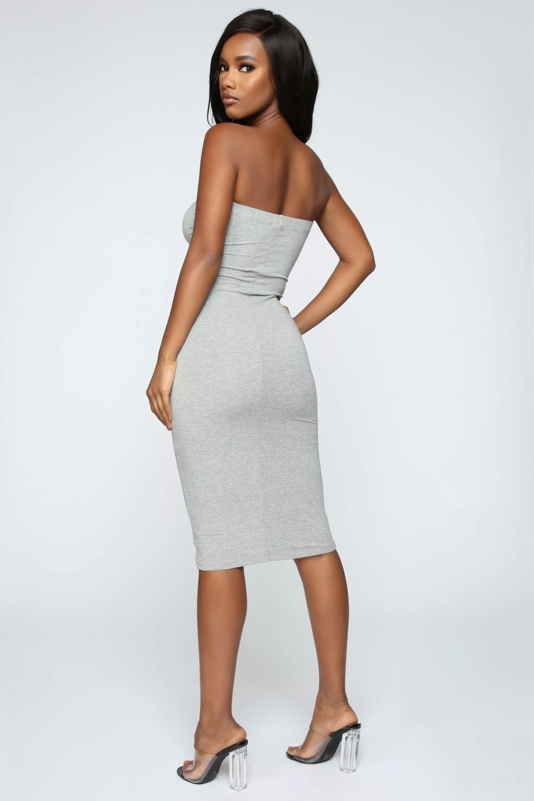 Fashion Nova Rhianna Tube Dress - Heather Grey 7 Fashion Nova Rhianna Tube Dress - Heather Grey - Image 5