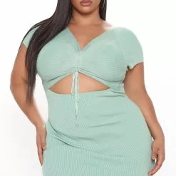 Fashion Nova Cut It Out Sweater Midi Dress - Green -Fashion Nova Dresses Shop 03 22 21Studio3 RT ON 14 37 49 69 RDAC6280 Green 0519 PLUS KL