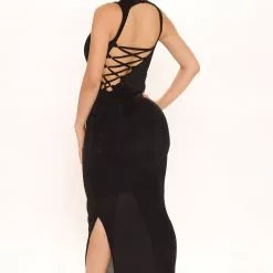 Fashion Nova Back In Town Slinky Maxi Dress - Black -Fashion Nova Dresses Shop 03 23 22Studio2 MS RL 09 06 32 10 FS22E861 Black 4058 EH