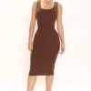 Fashion Nova Love All Of Me Midi Dress - Mocha