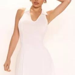 Fashion Nova Becca Fit And Flare Mini Dress - White