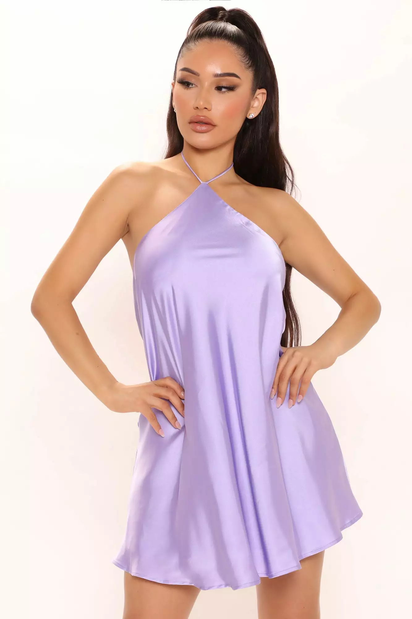 Fashion Nova Aldrin Satin Mini Dress - Purple 4 Fashion Nova Aldrin Satin Mini Dress - Purple - Image 2
