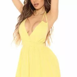 Fashion Nova Beth Mini Dress - Yellow