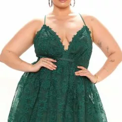 Fashion Nova Perfect Date Lace Mini Dress - Green -Fashion Nova Dresses Shop 03 25 22Studio1 ME AC 11 37 14 32 MF2458 Green 6268 PLUS PB