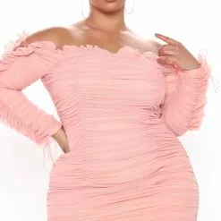 Fashion Nova Sincerely Yours Ruched Mini Dress - Mauve/combo -Fashion Nova Dresses Shop 03 26 21Studio3 RT SD 14 39 50 69 DWFS9928 Mauvecombo 0614 PLUS RA
