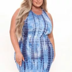 Fashion Nova The Vibe Tie Dye Mini Dress - Blue/combo -Fashion Nova Dresses Shop 03 29 21Studio1 RM ML 15 15 35 76 JD43285T40 BlueCombo 0220 PLUS RG
